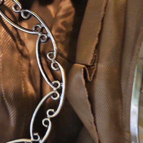 Floral Embellished Black and Gold Women's Bag Chin Strap 46in - Picture 6 of 8